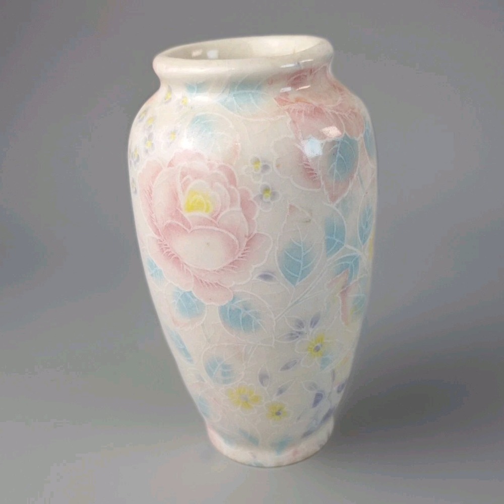 Chintz Otagiri Japan Bud Vase 4" Vintage Decorative Ceramic Floral Design